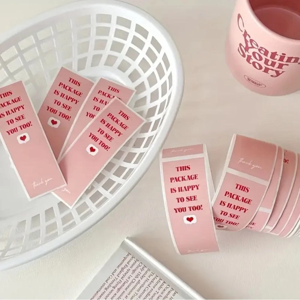 100pcs/roll “This Package Is Happy To See You Too” Stickers